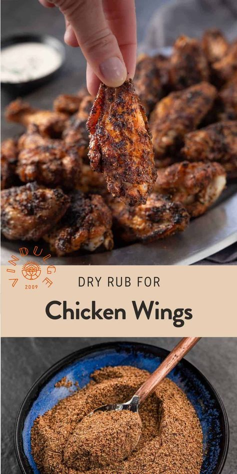 Dry Rub Recipe for Wings - Vindulge Wing Rub Dry, Chicken Wing Rub Dry, Wing Rub Recipe, Wing Dry Rub, Recipe For Wings, Chicken Wing Rub, Dry Rub Wings, Chicken Rub Recipes, Chicken Wing Seasoning