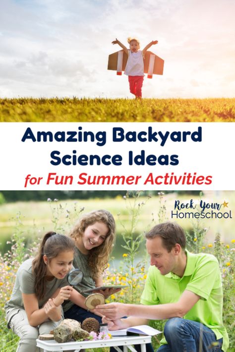 Be ready when your kids say "I'm bored!" this summer. These backyard science ideas are amazing ways to enjoy fun summer activities for kids. #backyardscience #backyardscienceideas #funsummeractivities #funsummeractivitiesforkids #summerscience #summersciencefun Backyard Science, Homeschool Nook, Fun Summer Activities For Kids, Homeschool Science Curriculum, Outdoor Learning Activities, Big Families, Ideas For Fun, Amazing Backyard, Summer Science