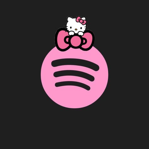 Hello Kitty Spotify Icon, Sanrio App Icons, Spotify App Icon, Widget Icons, Icon Ideas, Ios App Icon Design, Playlist Covers, Spotify App, Ios App Icon