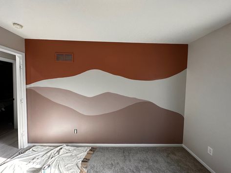 My daughter wanted a neutral BOHO themed baby room and this is what we ended up doing for an accent wall. Boho Accent Wall Bedroom, Boho Bedroom Accent Wall, Accent Wall Boho, Boho Wall Design, Boho Accent Wall, Bedroom Cream, Brown Accent Wall, Tim Allen, Color Design Inspiration