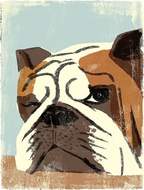 Tatsuro Kiuchi, Dog Illustration Art, Dog Portraits Illustration, Online Illustration, Colorful Hairstyles, Bulldog Art, Illustration Portfolio, Illustration Agency, Dog Illustration