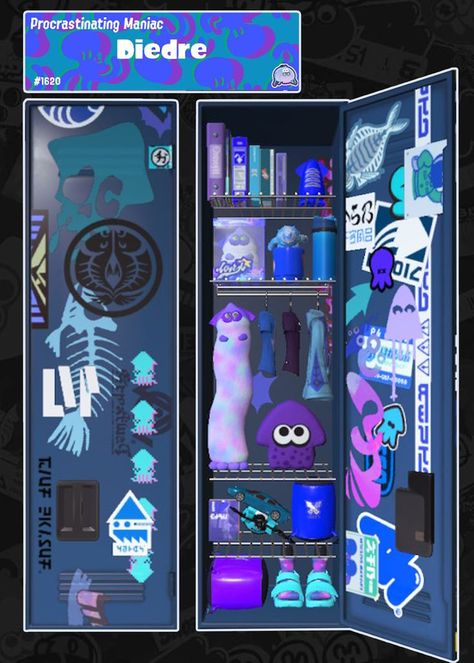 Splatoon Locker Ideas, Splatoon Locker, Cd Idea, Locker Ideas, Splatoon Games, Locker Designs, Splatoon 2 Art, Arte Do Kawaii, Splatoon 3