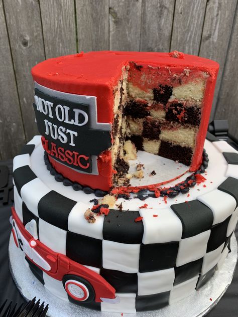 60th Birthday Classic Car Theme, Classic Car Cakes For Men, Vintage Car Cakes For Men, Classic Car Party Theme, Corvette Birthday Cake, Classic Car Birthday Cake, Classic Car Birthday Party, Corvette Birthday, Classic Car Cake