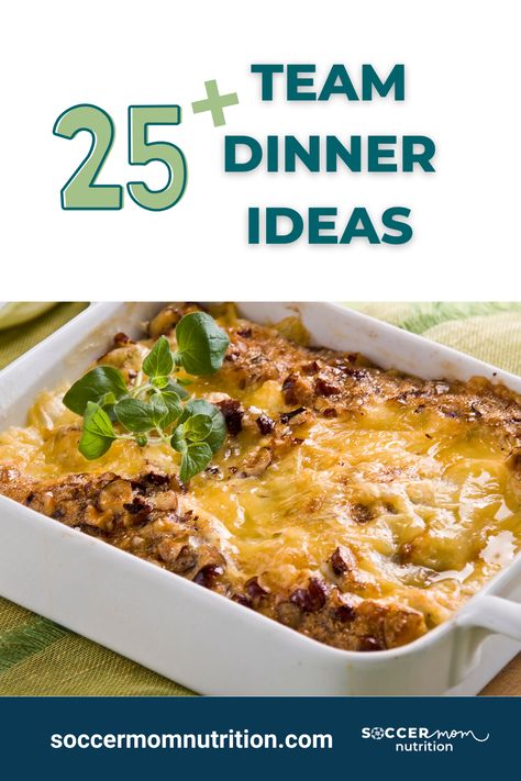 Team dinners just got a major upgrade! 🌟 Whether you're celebrating a victory, fostering team camaraderie, or simply enjoying each other's company, these 25+ meal ideas are here to take your team dinners to the next level. From hearty pasta feasts to protein-packed delights, we've curated a winning playbook of ideas that'll keep everyone fueled and ready for action. 🥗🍝🍲 #TeamDinner #TeamMealIdeas #WinningRecipes #FuelingTeamSpirit #DinnerInspiration #TeamBonding #SportsDinner #HealthyFuel Basketball Team Meals, Football Game Meals Dinners, Meals To Feed A Football Team, Team Potluck Ideas, Team Meals Ideas Dinners, Football Team Dinner Ideas, Football Team Dinners High School, Football Team Meals High School, Feed The Team Meal Ideas