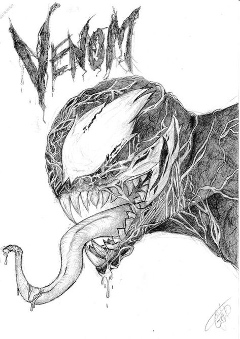 A very beautiful side profile of VENOM Venom Sketch, Venom Drawing, Scary Coloring Pages, Marvel Art Drawings, Pencil Sketches Easy, Drawing Superheroes, Pencil Sketch Drawing, Pencil Sketch Images, Scribble Art