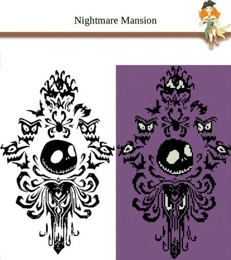 Haunted Mansion Pixel Art, Haunted Mansion Cross Stitch, Nightmare Before Christmas Cross Stitch, Port Orchard Washington, Mansion Wallpaper, Haunted Mansion Wallpaper, Cross Stitch Quotes, Halloween Cross Stitch Patterns, Pixel Art Templates