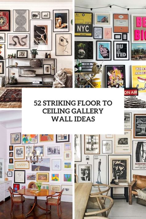 striking floor to ceiling gallery wall ideas cover Gallery Wall On Angled Wall, Floor To Ceiling Gallery Wall Living Room, Floor To Ceiling Gallery Wall Hallways, Gallery Wall Floor To Ceiling, Gallery Wall Eclectic Modern, Ceiling To Floor Gallery Wall, Art For Vaulted Ceiling Living Rooms, Floor To Ceiling Photo Gallery Wall, Gallery Wall Ideas Photos And Art