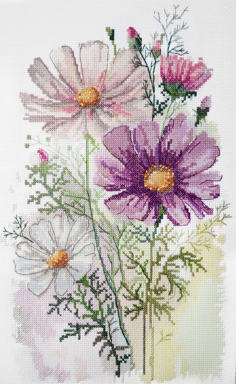 DIY cross stitch kit Flowers A beautiful and effective cross stitch kit. Wonderful embroidery pattern! For a pleasant needlework or an exquisite gift for a loved one. Size: 7.9"×12.6" (20x32 cm) Weight: 0.08 kg Material: natural art canvas, threads for embroidery. The kit includes: - natural cotton floss - a canvas of European production - a detailed symbolic scheme - a needle for embroidery with threads - detailed instructions - the kit is completed with threads - 38 colors, 77 m. Cross Stitch Patterns Free Printable Charts Flowers, Threads For Embroidery, European Embroidery, Colorful Cross Stitch Patterns, Cross Stitch Embroidery Patterns, French Cross Stitch, Colourful Cross Stitch, Canvas Flowers, Flowers Cross Stitch