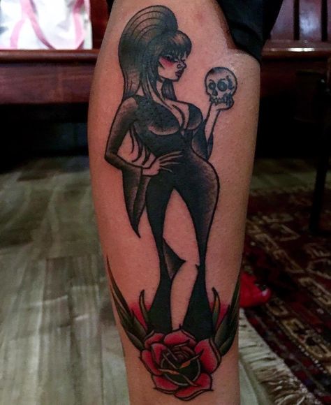 Traditional Elvira Tattoo, Elvira Pinup Tattoo, Elvira Tattoo, Halloween Sleeve, Celtic Tattoo Symbols, Pocket Watch Tattoos, Wrist Tattoo Ideas, Wrist Tattoo Designs, Geometric Tattoo Arm