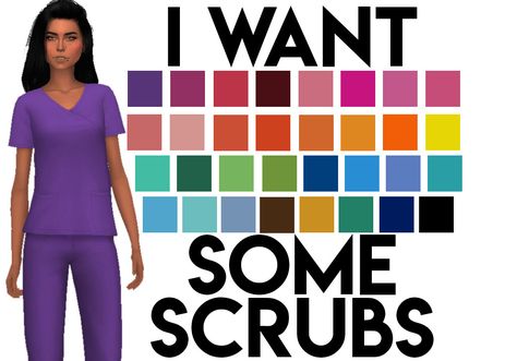 lilsimsie faves — simmercouture: [SimmerCouture] - I want some... Sims4 Scrubs Cc, Sims 4 Cc Vet Clothes, Sims 4 Nurse Scrubs Cc, Sims 4 Scrubs Cc, Cc Letter, Sims 4 Jobs, Black Simmer, Sims 4 Maxis Match, Ts4 Clothes