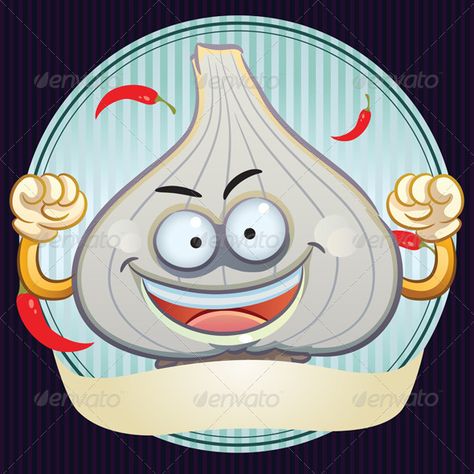 Garlic Mascot #GraphicRiver cartoon illustration of garlic mascot Created: 22May13 GraphicsFilesIncluded: VectorEPS Layered: Yes MinimumAdobeCSVersion: CS Tags: brand #cartoon #character #cheerful #chili #cute #fist #food #fresh #funny #garlic #hand #happy #healthy #icon #illustration #ingredient #mascot #nature #onions #organic #plant #sign #smile #sweet #symbol #tasty #vector #vegetable #vegetarian Chili Garlic Sauce Logo, Chili Garlic Logo Design Ideas, Chili Garlic Logo, Onion Character, Flat Design Illustration, Logo Idea, Organic Plant, Chili Garlic Sauce, Circle Logos