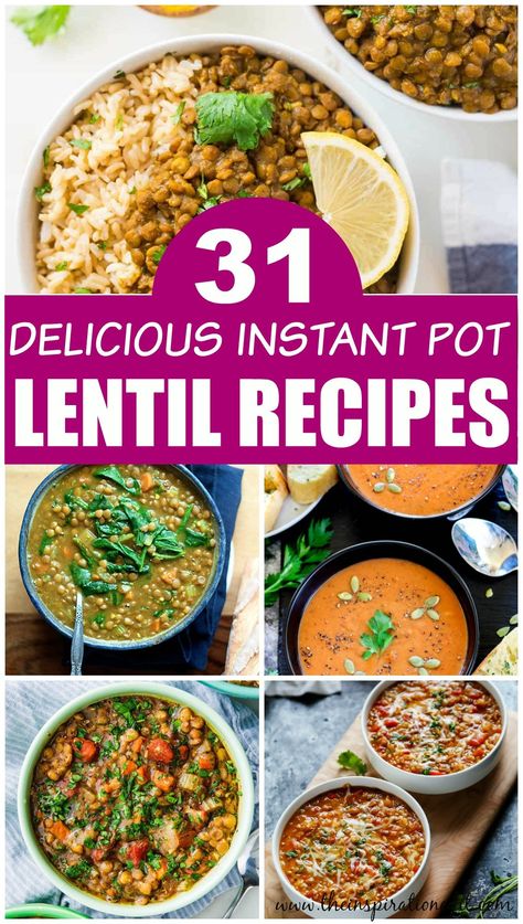 Instant Pot Lentil Recipes, Pressure Cooker Lentils, Best Lentil Recipes, Lentils Instant Pot, Instant Pot Indian, Lentil Recipes Healthy, How To Cook Lentils, Lentil Recipe, Gluten Free Instant Pot