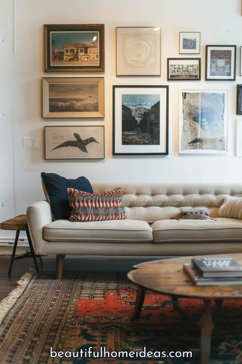 Gallery Wall Masculine, Gallery Wall Behind Couch, Above The Couch Wall Decor, Above Couch Wall Decor, Wall Behind Couch, Couch Wall Decor, Behind Couch, Above Couch, Gallery Wall Living Room