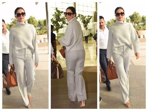 Deepika dazzles at the Airport. Deepika Padukone undeniably reigns as the queen of airport fashion, consistently turning heads with her impeccable sty... Deepika Padukone Airport Look, Alia Bhatt Hairstyles, Nude Lipstick Shades, Oversized White Shirt, Mumbai Airport, Deepika Padukone Style, Subtle Makeup, Black Round Sunglasses, Airport Look