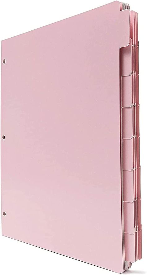 Pink paper binder dividers with tabs for organization. Binder Separators, Pink Binder, Binder School, Work Home Office, Home Office Supplies, Pretty School Supplies, Tab Dividers, Binder Paper, Page Dividers