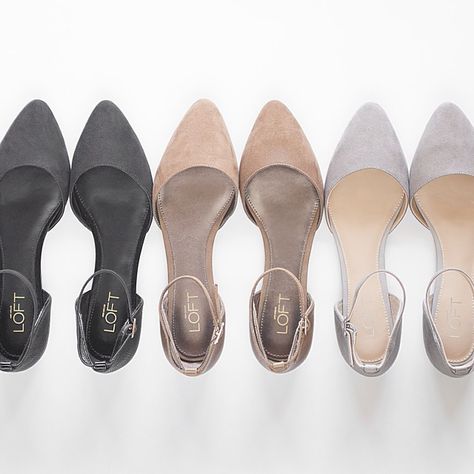 Meet the D’orsay Flat. Which color has your name on it? | @andwhatelse Ankle Strap Flats Outfit, Loft Flat, Gray Flats, Pointy Shoes, Pointy Flats, Strap Flats, Flats Outfit, Trousers Jeans, Ankle Strap Flats