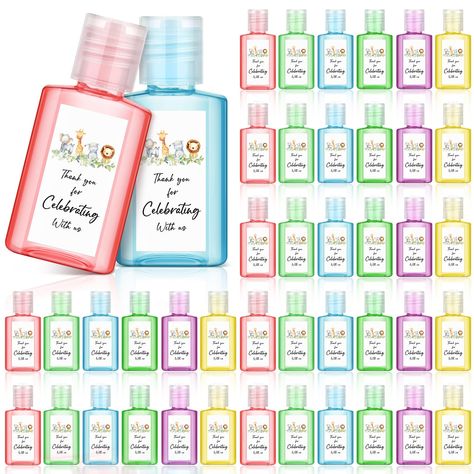 PRICES MAY VARY. Baby Shower Hand Sanitizer Bulk: these baby shower 1 oz hand sanitizers come in a bulk pack of 48, with delightful jungle animal pattern sticker designs; Accompanied by the words [thank you for celebrating with us], these cute gifts add a touch of elegance and unexpected joy to any party decorations, enhancing the festive atmosphere and making your guests feel both cherished and clean on your special day 6 Scented and Handy Size: this set of safari animal hand sanitizer offers 6 Thank You Gifts For Baby Shower Guests, Hand Sanitizer Party Favors, Mini Hand Sanitizer, Hand Soap Gift, Baby Shower Hand Sanitizer, Baby Shower Favours For Guests, Baby Shower Thank You Gifts, Baby Shower Favours, Unique Party Favors