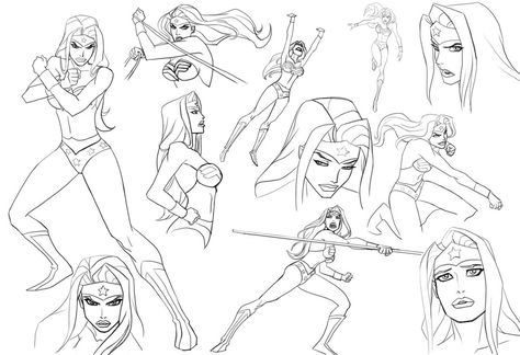 Apocalypse: Wonder Woman Poses by *LaurenMontgomery Lauren Montgomery, Female Action Poses, Animation Career, Western Comics, Storyboard Artist, Character Sketches, Animation Reference, Character Poses, Body Drawing