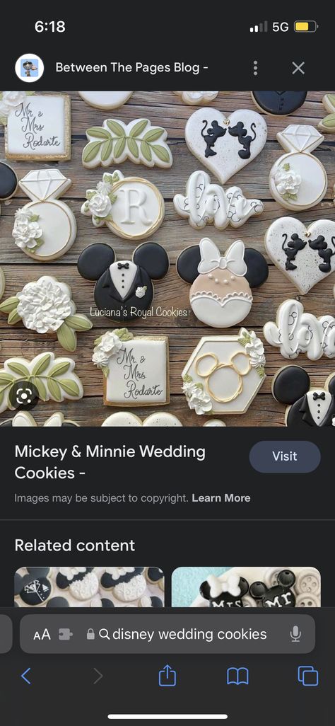 Mickey And Minnie Wedding Cookies, Disney Theme Engagement Party, Disney Bridal Shower Theme, Disney Bridal Shower Cookies, Disney Wedding Cookies, Disney Engagement Party, Disney Wedding Themes, Subtle Disney Wedding Ideas, Disney Bridal Shower Ideas