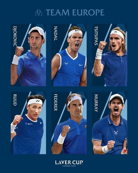 Laver Cup on Instagram: "The complete set: Team Europe London 2022  #LaverCup" Laver Cup Tennis, Laver Cup Team Europe, Nadal Djokovic, London 2022, Tennis World, Rafa Nadal, Sport Player, Rafael Nadal, Roger Federer