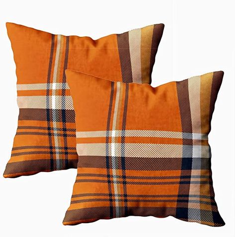 Amazon.com: silichee Christmas Pillow Covers Set of 2, Buffalo Check Plaid Throw Pillow Covers Orange Plaid Decorative Square Pillow Cover Case Cushion for Sofa Bedroom Car(Orange,18X18Inch): Home & Kitchen Plaid Throw Pillow, Plaid Throw Pillows, Sequin Pillow, Buffalo Check Plaid, Plaid Throw, Orange Plaid, Accent Throw Pillows, Kids Pillows, Christmas Pillow Covers