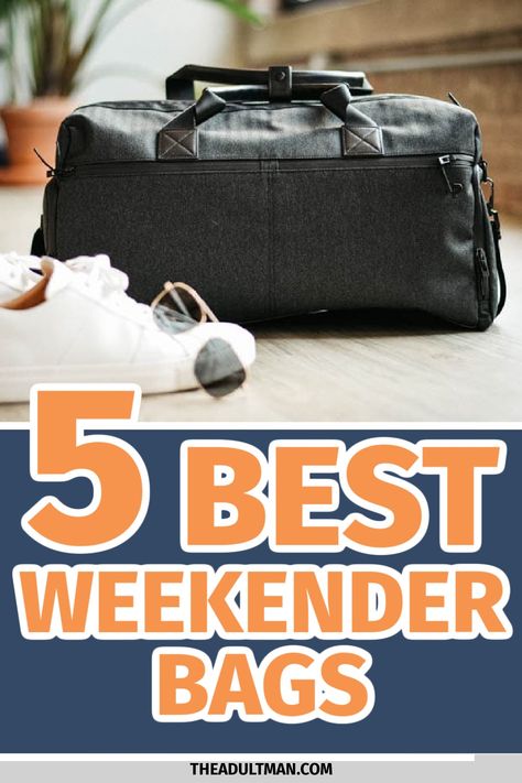 Do you have a quick weekend trip coming up and need a stylish men's bag to accompany you? We put together a list of our five favorite weekender bags, from inexpensive and stylish to luxury leather heirlooms so you can find the perfect one for your next jaunt. #weekenderbag #mensbag #leather #mens #packing #best Men’s Duffle Bag, Men’s Weekender Bag, Mens Weekender Bag, Mens Overnight Bag, Mens Weekend Bag, Carryon Bag, Weekend Bags, Bags 2024, Weekender Bags