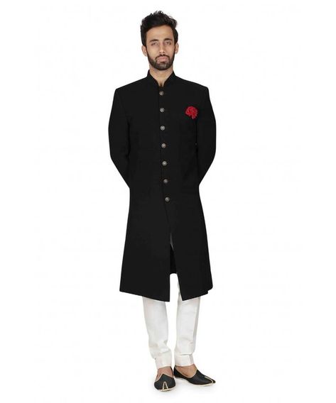 sherwani Nawabi Sherwani, Black Sherwani, 4k Wallpaper For Mobile, Wedding Sherwani, Fashion Suits For Men, Collar Neck, Sherwani, Full Sleeves, White Art