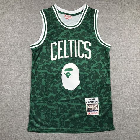 2019-20 Adult Celtics basketball jersey shirt Bape 93 green 23 Michael Jordan, Celtics Jersey, Nba Apparel, Celtics Basketball, Kobe Bryant Black Mamba, Nfl Outfits, Anthony Davis, Nba Jersey, Tailored Design