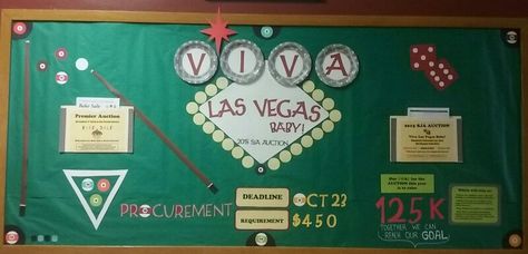 Auction board viva las vegas School Hallway Decorations, Homecoming Week, Vegas Theme, School Hallways, Casino Theme, Slot Machine, Bulletin Boards, Casino, Las Vegas