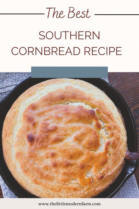 Southern Cornbread Recipe Mexican Cornbread Recipe, Southern Cornbread Recipe, Southern Style Cornbread, Savory Cornbread, Winter Holiday Recipes, Cornbread With Corn, Bakers Delight, Southern Buttermilk Biscuits, Beans And Cornbread