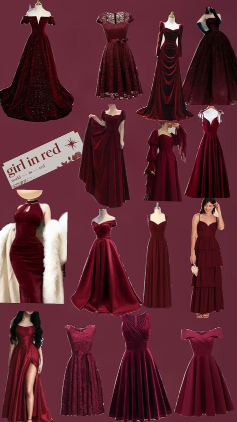 Maroon Dress Aesthetic, Dress For Sweet 16, School Dance Dresses, Maroon Dress, School Dances, Dress Aesthetic, Sweet 16 Dresses, Red Burgundy, Fashion Drawing