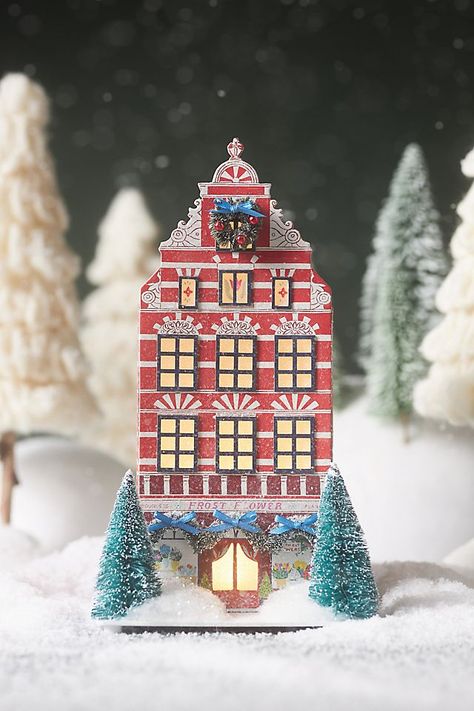 Anthropologie Gifts, Anthropologie Christmas, Emily Taylor, Anthropologie Holiday, Diy Xmas Gifts, Glitter Houses, Paper House, Florist Shop, Holiday Village