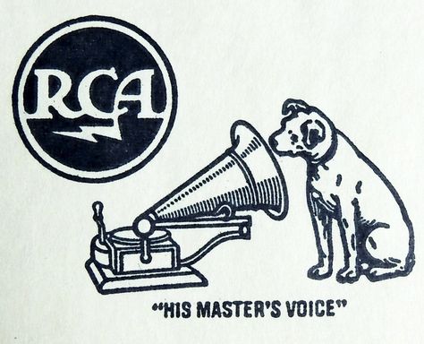 RCA logo circa 1950s stamped on "Belafonte at Carnagie Hall" record sleeve. Thank you Sally Ann! Voice Tattoo, Record Label Logo, Analytics Design, Logo Music, His Masters Voice, Retro Gadgets, Rca Records, Dog Logo, Graphic Design Fun