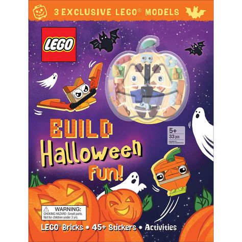 LEGO: Build Halloween Fun. - Join a spooky and sweet trick-or-treating competition in this Halloween LEGO(R) Iconic activity book. It includes more than 45 stickers and everything you need to build one of three exclusive LEGO models at a time—a witch, a pumpkin, or a bat. Which one are you going to make first?Have tons of spooky fun with this Halloween LEGO(R) Iconic book. Choose to build one of three exclusive characters at a time—a wacky witch, a dancing bat, or a hungry pumpkin. Use the brick boosts to help the characters tackle mazes, puzzles, and other activities. Then read about their adventures in the funny comics. With more than 45 stickers and so much to build, read, rebuild, and imagine, you’ll have more than tricks and treats to celebrate this Halloween.LEGO, the LEGO logo and t Hungry Pumpkin, Halloween Lego, Lego Halloween, Lego Books, Shop Lego, Halloween Activities For Kids, Buy Lego, Lego Models, The Brick