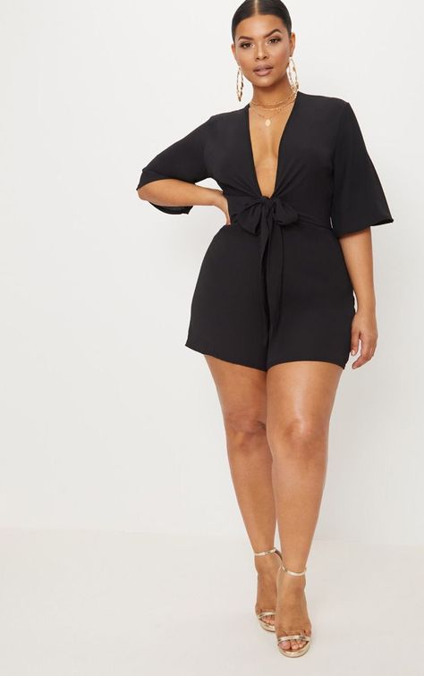 Plus Size Night Out Outfit Clubwear, Plus Size Night Out, Plus Size Night Out Outfit, Romper Plus Size, Layered Jewellery, Night Out Outfit Clubwear, Leslie Sidora, Playsuits Outfit, People Reference