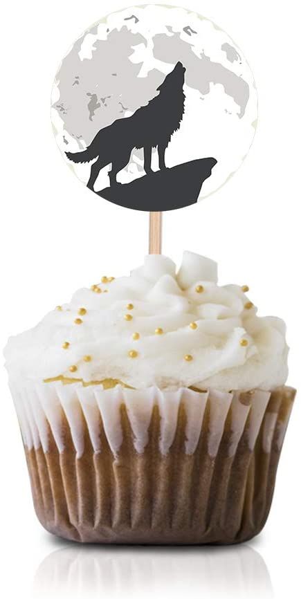 Wolf Cake, Beach Cupcakes, Princess Cupcake Toppers, Tenth Birthday, 50th Birthday Decorations, Beautiful Cake Designs, Moon Party, Cat Birthday Party, 70th Birthday Parties