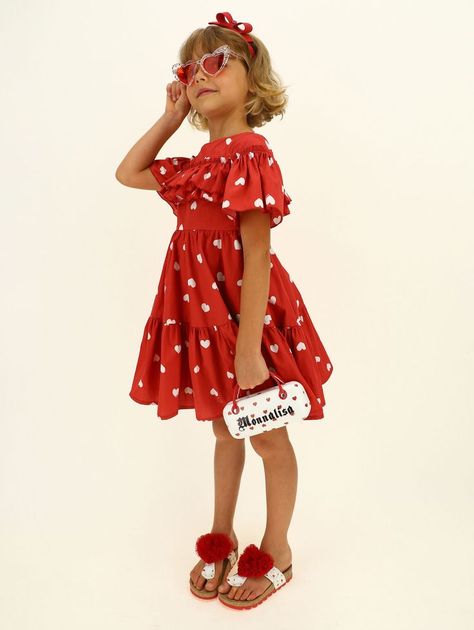 Heart Trend, Ruffle Tulle Dress, Kidswear Trends, Kids Fashion Blog, Printed Flip Flops, Kids Fashion Trends, Fashion Baby Girl Outfits, Kids Summer Fashion, Fabric Heart