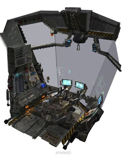 Space Ships Interior Concept Art, Starship Interior Concept Art, Sci Fi Ships Spacecraft, Cockpit Concept Art, Sci Fi Equipment, Mech Interior, Sci Fi Bridge, Sci Fi Spaceship Concept Art, Sci Fi Cockpit