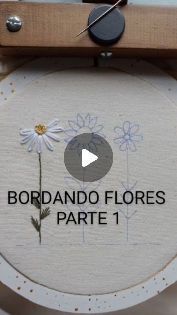 Embroidery Daisy Tutorial, Embroidery Flowers Tutorial Videos, No Knot Embroidery Start, Floral Embroidery Videos, Embroidery Lazy Daisy, May 7, Cross Stitch, Embroidery, Floral