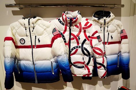 Ralph Lauren unveils Team USA outfits for 2022 Beijing Olympics Winter Olympics 2022, Usa Outfits, Ralph Lauren Store, Women Athletes, Beijing Olympics, Tokyo Olympics, Red Fleece, Usa Outfit, Navy Jacket