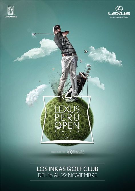 Golf Advertising Design, Golf Creative Ads, Golf Graphic Design Poster, Golf Poster Design Ideas, Golf Poster Design, Golf Advertising, Key Visual Design Ideas, Visual Design Ideas, Key Visual Design