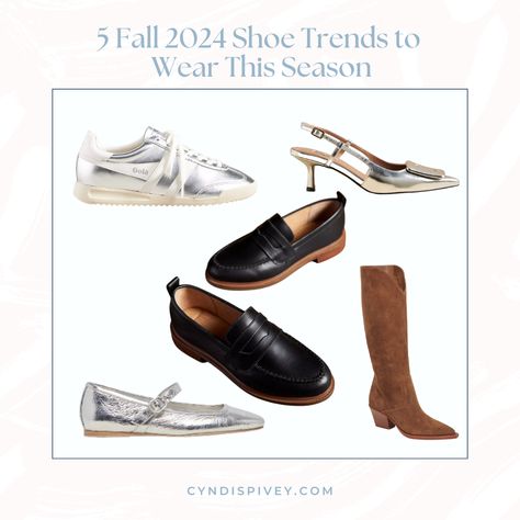 5 Fall 2024 Shoe Trends to Wear This Season - Cyndi Spivey Footwear Trends 2024, Fall 2024 Shoes, Travel Clothesline, Cloth Wardrobe, Wardrobe Shoes, Cyndi Spivey, Western Style Boots, Tiktok Fashion, Fall 24