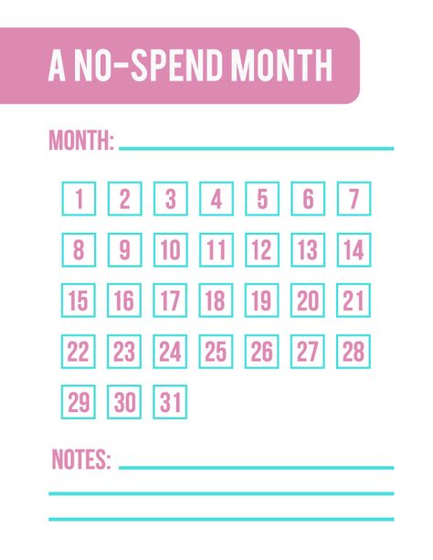 Print & enjoy this FREE printable no-spend month calendar--for any and every month! If you're like me, you may very much love to save money here and there. Whether you are saving up for a trip, or you just want to have extra money for a "rainy day." This no-spend month calendar will help you take a month (or two) to just save, save, save! Enjoy #graphicdesign #calendar #nospendmonth No Spend Month Calendar, Pin Board Ideas, Dare Questions, Truth Or Dare Questions, Money Challenge, Money Matters, Extra Money, Saving Money, Finance