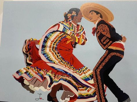 Mexican Art Painting, Mexican Artwork, Hispanic Art, South American Art, Latino Art, Mexican Culture Art, Dance Paintings, Beautiful Abstract Art, Ap Art