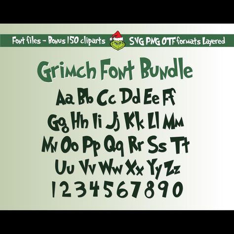 Grinches Phone Number, The Grinch Font, Grinch Font, Whoville University Svg, Believe Grinch Svg, Monster Font, Christmas Fonts Free, Whimsical Fonts, Green Monster