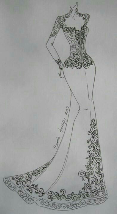 Sketch Fashion, Fashion Embroidery, Quote Love, Book Quote, A Drawing, A Dress, Sketch, Embroidery, Design