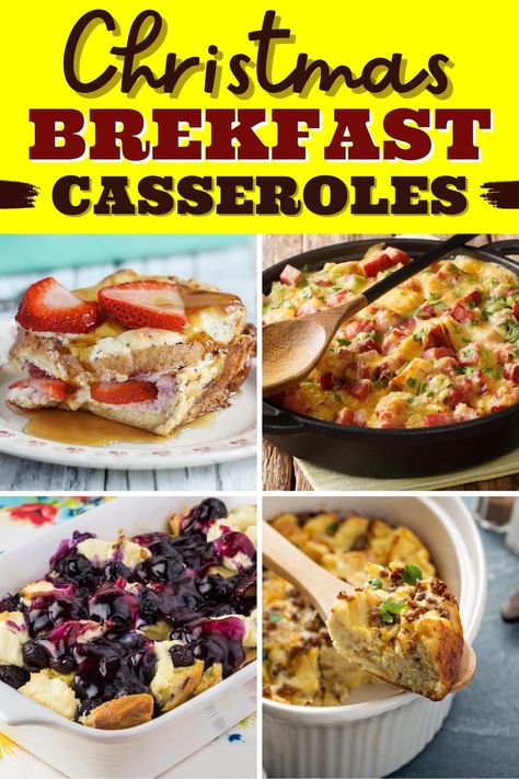 These Christmas breakfast casseroles make your morning hassle-free! From hash brown to French toast to egg and sausage, all of these recipes are guaranteed winners. Breakfast Christmas Casserole, Christmas Morning French Toast Casserole, Christmas Breakfast Casseroles, Breakfast Casserole Christmas, Breakfast Gourmet, Breakfast For Christmas Morning, Best Christmas Breakfast, Christmas Breakfasts, Casseroles Easy