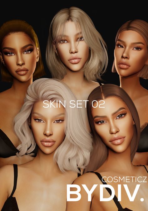 SKIN SET 02 [BYDIV+] | BYDIV. on Patreon Cc Patreon, The Sims 4 Skin, Makeup Cc, Free Sims 4, Sims 4 Cc Makeup, Sims 4 Cc Skin, Sims 4 Toddler, The Sims4, Sims Mods