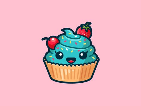 Ms. Cupcake by Alfrey Davilla | vaneltia | Dribbble | Dribbble Sweet Character Design, Sweets Doodles, Cute Cupcake Drawing, Cupcake Character, Alfrey Davilla, Cartoon Cupcakes, Cupcake Illustration, Cupcake Logo, Cupcake Drawing