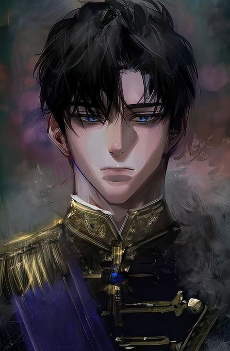 Prince Drawing, Dark Haired Men, Male Cartoon Characters, Blue Eyed Men, Anime Prince, Black Hair Blue Eyes, Prince Art, Romantic Manga, Anime Drawings Boy